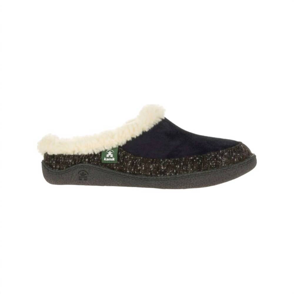 NEW KAMIK women's nutmeg slippers in black/white